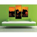Három részes vászonkép - Horses at sunset - lovas vászonkép - 3a-100203 - 2