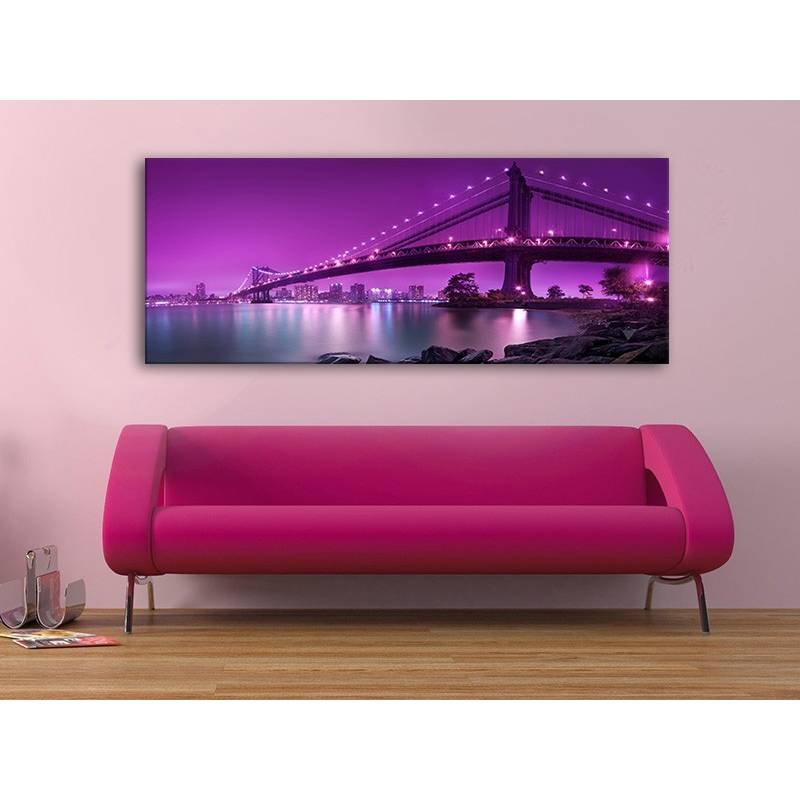 New York Brooklyn bridge lila vászonkép