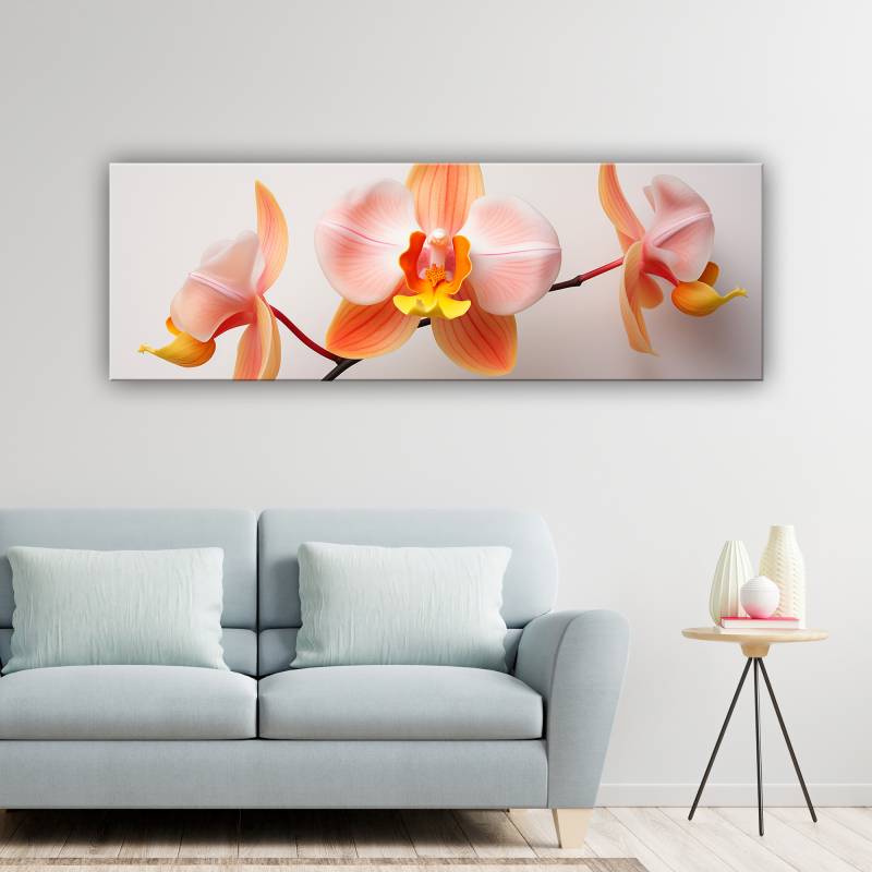 Gyönyörű pink - narancs orchidea vászonkép
