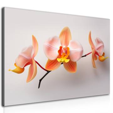Gyönyörű pink - narancs orchidea vászonkép