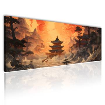 Tűz és víz II. - japán művészet vászonkép