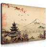 Japán pagoda és Fuji hegy panoráma vászonkép