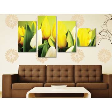 Színek játéka tulipánok 4 részes vászonkép
