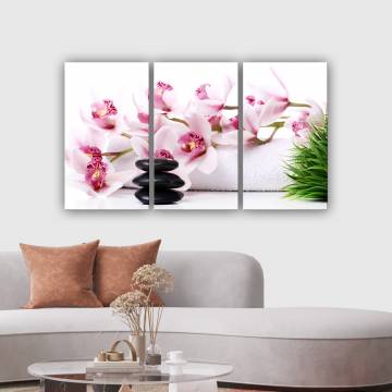 Orchidea zen spa három részes vászonkép
