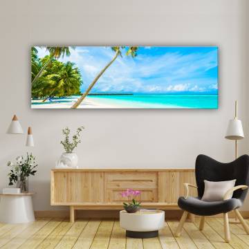 Trópusi tengerpart és pálmafák vászonkép