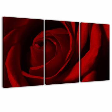Vörös rózsa három részes vászonkép