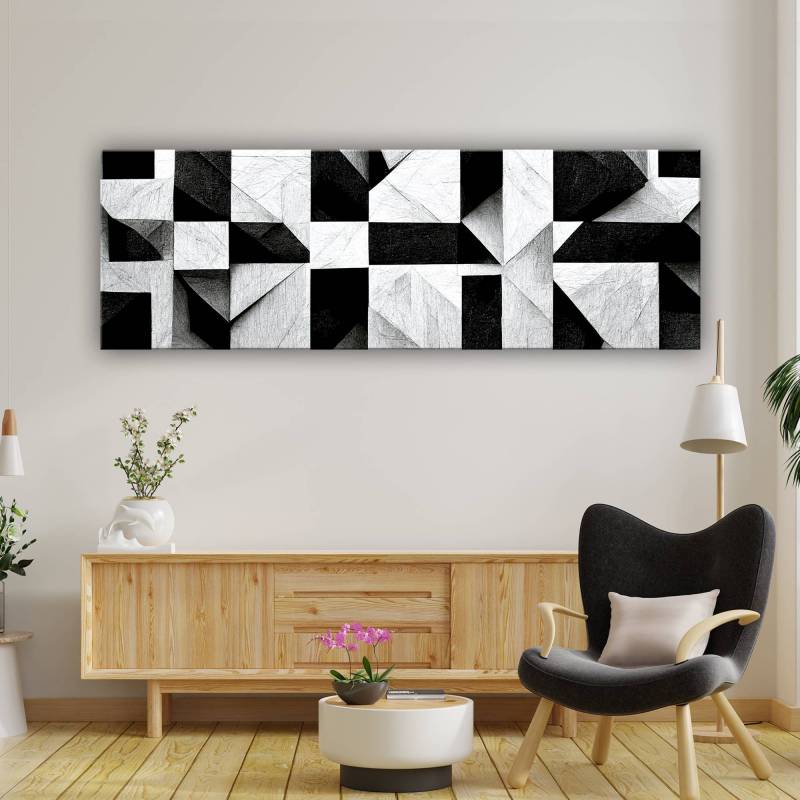 Fekete fehér négyzetek vászonkép