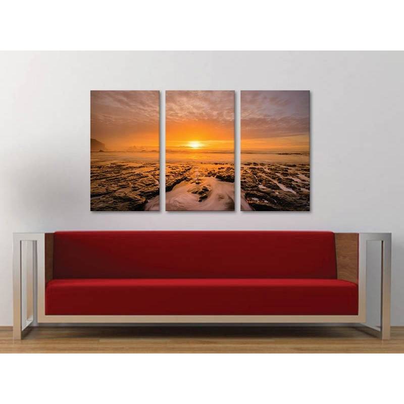 Három részes vászonkép - Burning Sunset - naplemente vakrámás vászonkép - 3a-100430 - 1